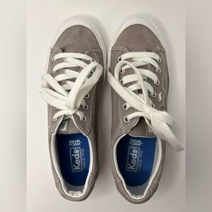 Keds Casual Grey and White Lace Up Canvas Sneakers Size 7.5